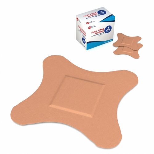 Dynarex, Adhesive Strip Dynarex 3 X 3 Inch Fabric 4-Wing Tan Sterile, Count of 50
