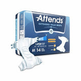 Unisex Adult Incontinence Brief Attends  Extended Wear Tab Closure Large Disposable Heavy Absorbency Count of 56 by Attends