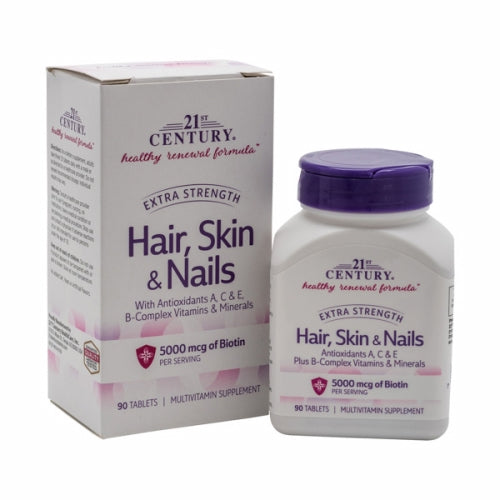 Hair, Skin & Nails Extra Strength 90 Tabs By 21st Century