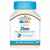 Zinc Chewable with C & B6 Cherry Chew 90 Tabs By 21st Century