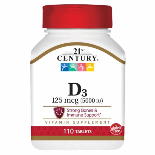Vitamin D3 5000IU 110 Tabs By 21st Century
