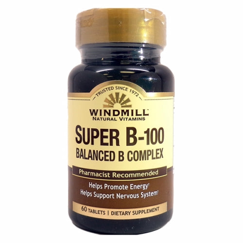 Vitamin B Complex Super 60 Tabs By Windmill Health