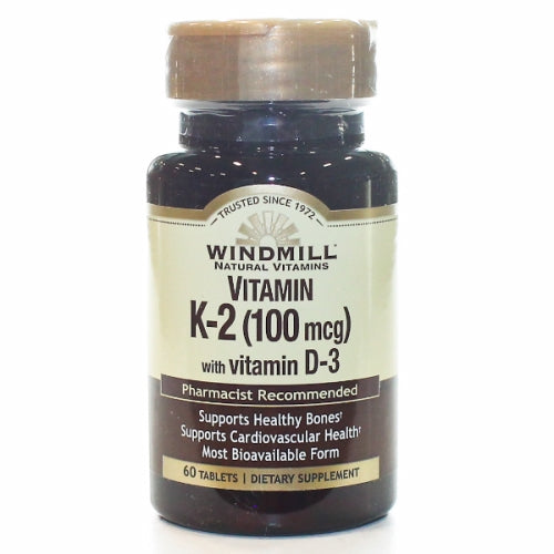 VITAMIN K2 W/VIT D3 60 Tabs By Windmill Health