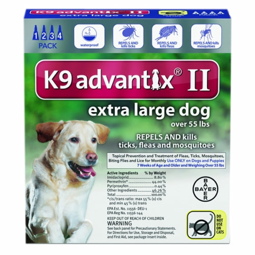 K-9 Advantix II for Extra Large Dogs Over 55 lbs 4 Count By K-9 Advantix II