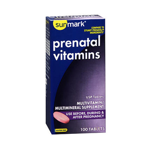 Sunmark, Sunmark Prenatal Vitamin Tablets, 100 Tabs