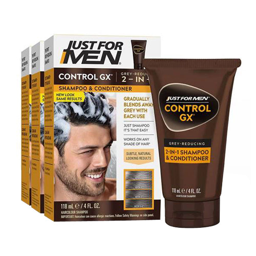 JUST FOR MEN ControlGX Grey Reducing 2 In 1 Shampoo And Conditioner 4 Oz By Just For Men