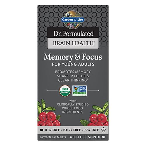 Dr. Formulated Brain Health Memory & Focus for Young Adults 60 Tablets By Garden of Life