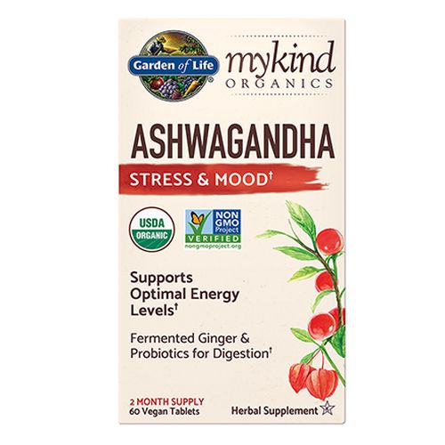 mykind Organics Ashwagandha Stress & Mood 60 Vegan Tabs by Garden of Life