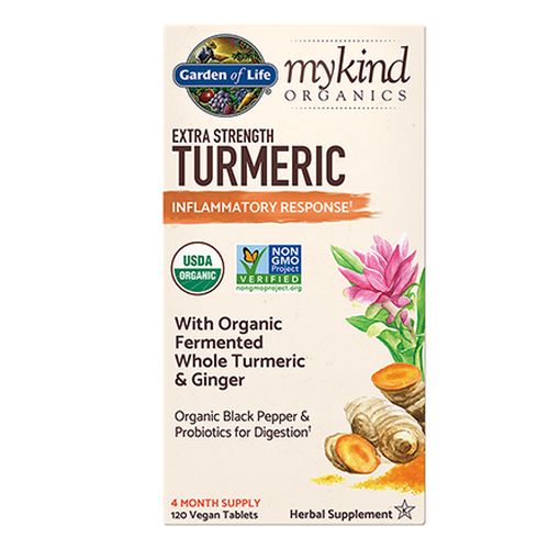 mykind Organics Extra Strength Turmeric Inflammatory Response 120 Vegan Tabs by Garden of Life
