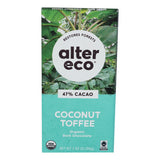 Organic Chocolate Bar  Dark Coconut Toffee 2.82 Oz by Alter Eco