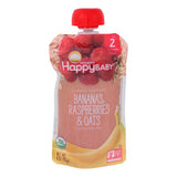 Clearly Crafted Bananas Raspberries And Oats Stage-2 4 Oz by Happy Baby Food