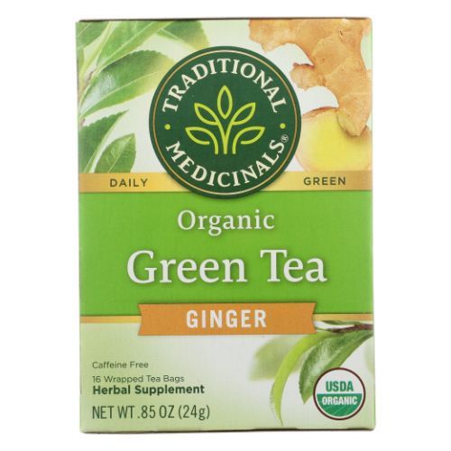 Organic Green Tea with Ginger 16 Bags By Traditional Medicinals