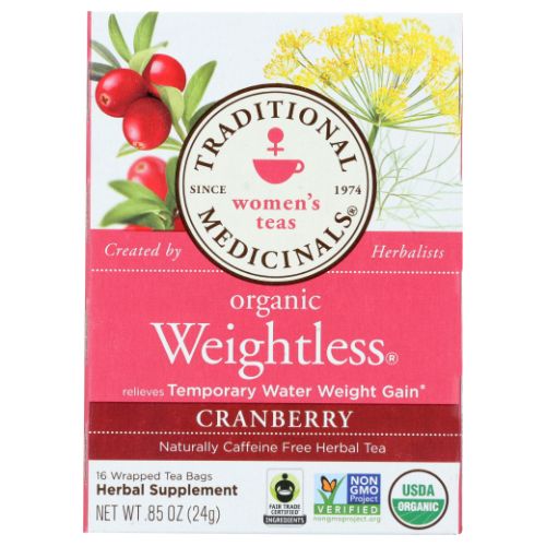 Organic Weightless Tea Cranberry 16 Bags By Traditional Medicinals