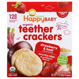 Organic Teether Crackers Strawberry And Beet 1.7 Oz by Happy Baby Food