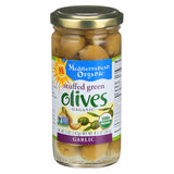 Organi C Green Olive Stuffed With Garlic 9 Oz by Mediterranean Organics