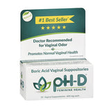 ph-D Feminine Health, Boric Acid Vaginal Suppositories, 24 Count