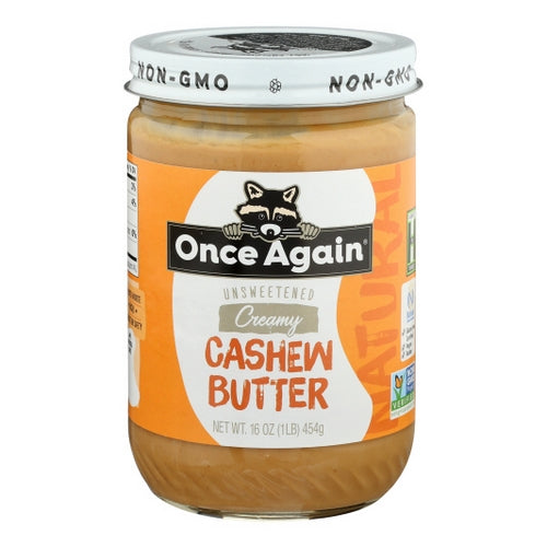 Cashwe Butter Creamy Unsweetened 16 Oz by Once Again