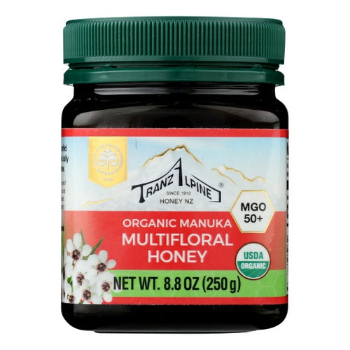 Organic Manuka Multifloral Honey MG50+ 8.8 Oz by Tranzalpine
