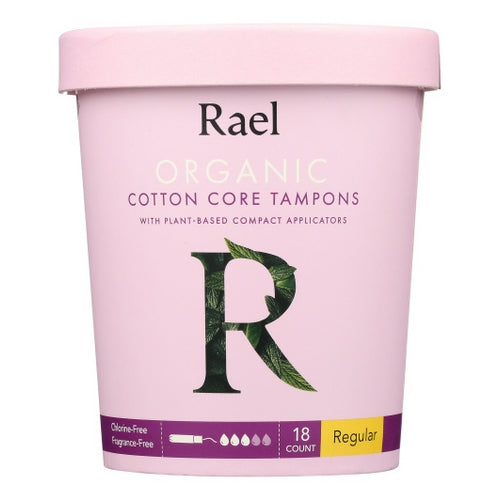Organic Cotton Core Regular Tampons 18 Count by Rael