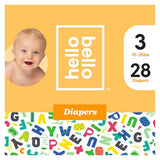 Jumbo Diapers Alphabet Soup Size 3 (16- 28 Lbs) 28 Count by Hello Bello