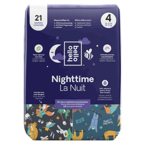 Nighttime Diapers Size 4 (22-37 Lbs) 21 Count by Hello Bello