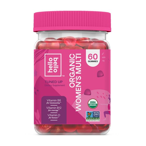 Organic Women's Multi Vitamin Gummies 60 Count by Hello Bello
