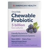 Chewable Probiotic Natural Grape 60 Tabs by American Health