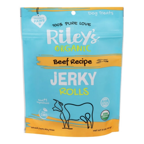 Beef Recipe Jerky Rools 5 Oz by Riley's Organic