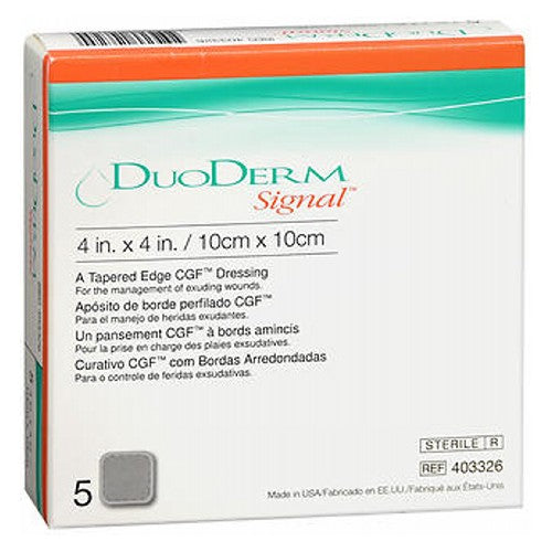 Duoderm Signal Tapered Edge CGF Dressing 4 X 4 inch 5 Count by Convatec
