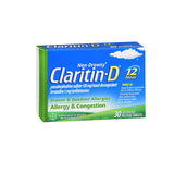 Claritin, Claritin-D 12 Hour Allergy and Congestion, 30 Tabs