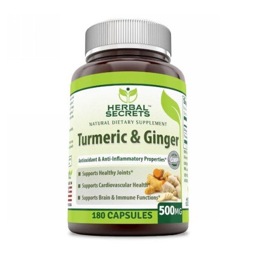 Herbal Secrets Turmeric & Ginger 180 VegCaps by Amazing Nutrition