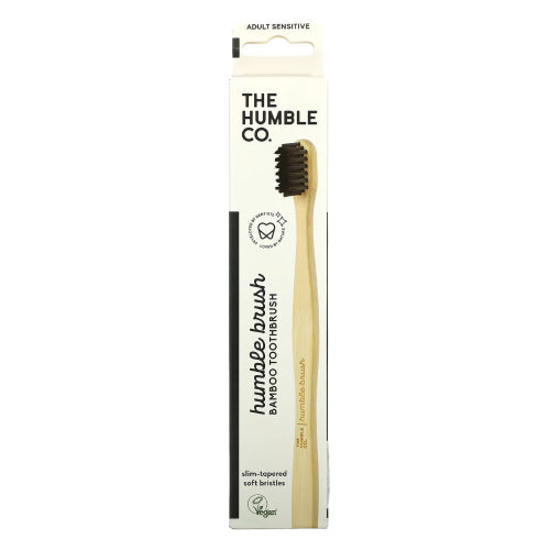 Sensitive Adult Bamboo Toothbrush Black 1 Count by The Humble Co