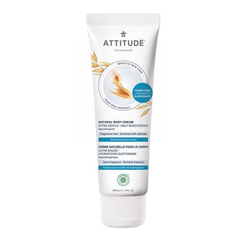 Sensitive Skin Body Cream Fragrance-Free 8.1 Oz by Attitude