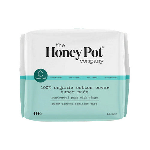 The Honey Pot, Organic Cotton Non-Herbal Super Pads, 16 Count