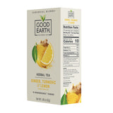 Good Earth Teas, Sensorial Blends Ginger Tumeric & Lemon Herbal Tea, 15 Bags (Case of 5)