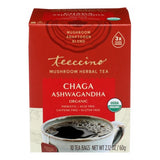 Organic Chaga Ashwagandha Mushroom Herbal Tea 10 Count (Case of 6) by Teeccino