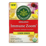 Organic Immune Zoom Lemon Ginger Tea 16 Bags (Case of 6) by Traditional Medicinals