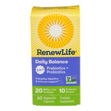 Daily Balance Probiotics plus Prebiotics 60 VegCaps by Renew Life