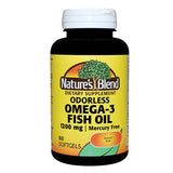 Odorless Omega-3 Fish Oil 60 Caps by Nature's Blend