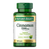 Nature's Bounty, Cinnamon Capsules, 1500 mg, 100 Count