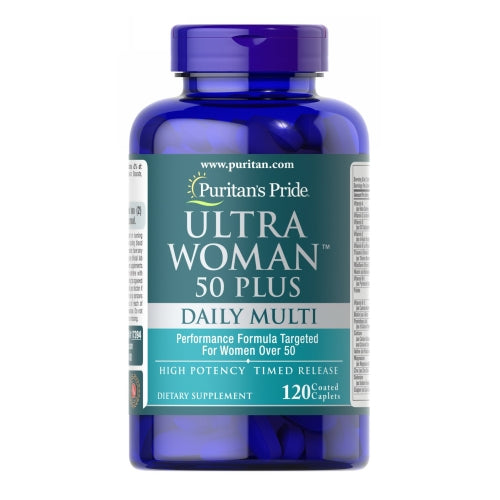 Ultra Woman 50 Plus Multi-Vitamin with Zinc 120 Coated Caplets by Puritan's Pride