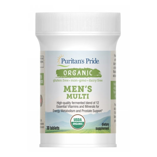Organic Men's Multi with Zinc 30 Tablets by Puritan's Pride