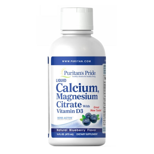 Liquid Calcium Magnesium with Vitamin D3 Blueberry 16 Oz by Puritan's Pride
