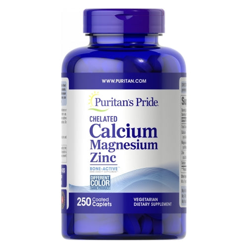 Chelated Calcium Magnesium Zinc 250 Caplets by Puritan's Pride
