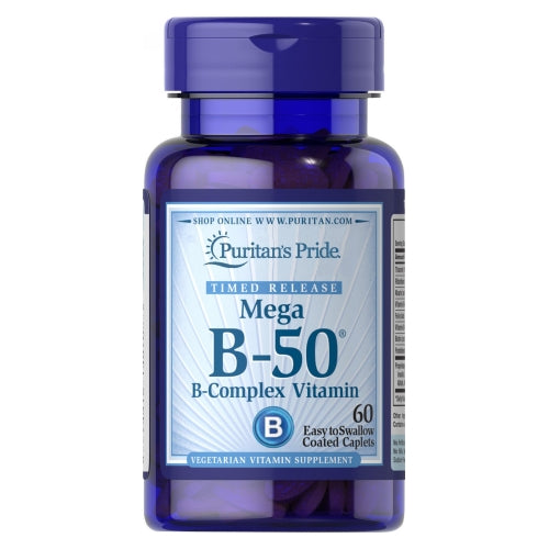 Vitamin B-50 Complex Timed Release 60 Caplets by Puritan's Pride