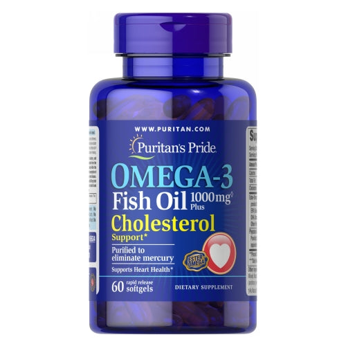 Omega-3 Fish Oil Plus Cholesterol Support 60 Softgels by Puritan's Pride