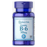 Vitamin B-6 (Pyridoxine Hydrochloride) 50 mg 100 Tablets by Puritan's Pride