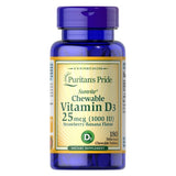 Chewable Vitamin D3 25 mcg (1000 IU) 180 Tablets by Puritan's Pride