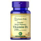 Vitamin D3 250 mcg (10,000 IU) 100 Softgels by Puritan's Pride