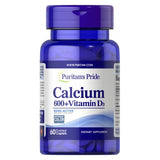 Calcium Carbonate + Vitamin D 60 Caplets by Puritan's Pride